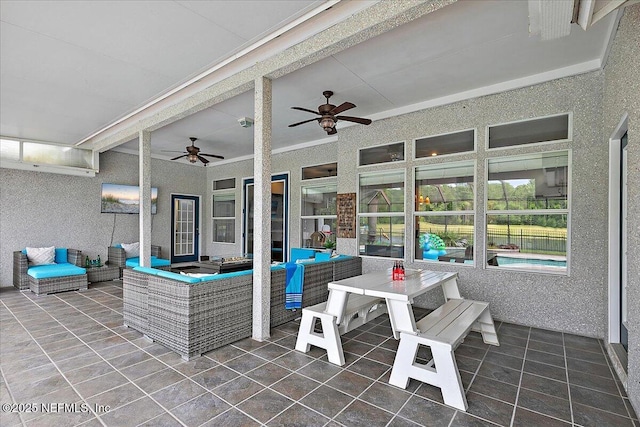 185 Edgewater Branch Dr, Saint Johns, FL 32259 - view of patio featuring ceiling fan and an outdoor living space