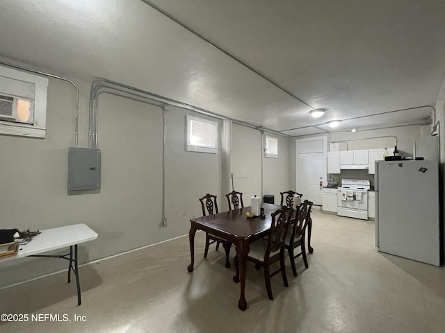 dining area with electric panel