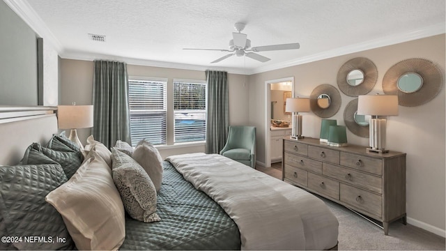 119 Craig Ct, Saint Johns, FL 32092 - bedroom with visible vents, ornamental molding, baseboards, and a textured ceiling