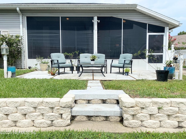 1831 Moss Creek Dr SW, Fleming Island, FL 32003 - rear view of property with a patio and a sunroom