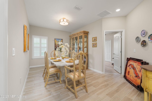124 Tintamarre Dr, Saint Augustine, FL 32259 - dining area with baseboards, visible vents, and light wood finished floors