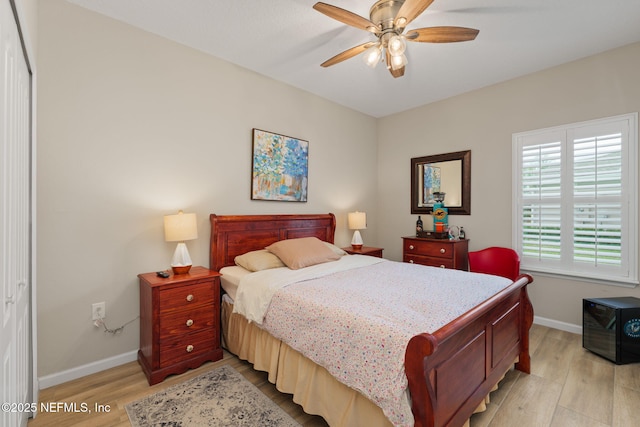 124 Tintamarre Dr, Saint Augustine, FL 32259 - bedroom with baseboards, ceiling fan, and light wood-style floors