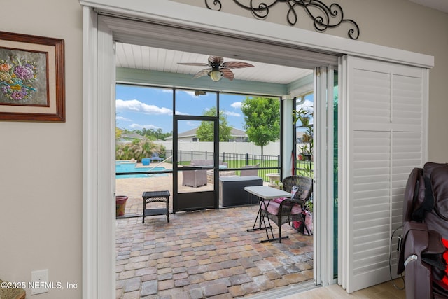 124 Tintamarre Dr, Saint Augustine, FL 32259 - sunroom featuring a ceiling fan