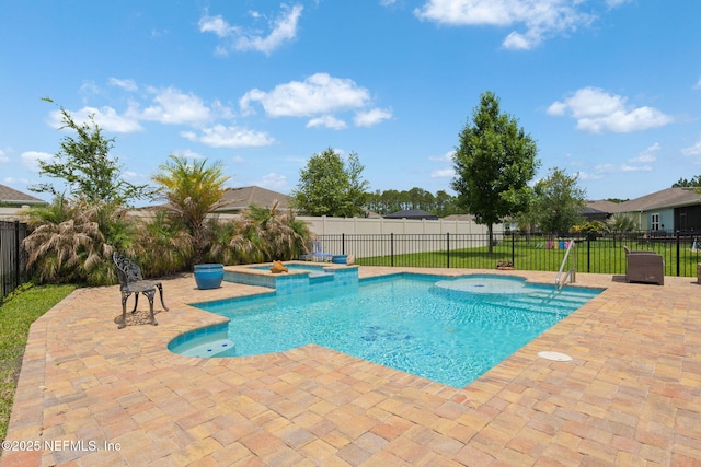 124 Tintamarre Dr, Saint Augustine, FL 32259 - view of pool with a pool with connected hot tub, a fenced backyard, and a patio area