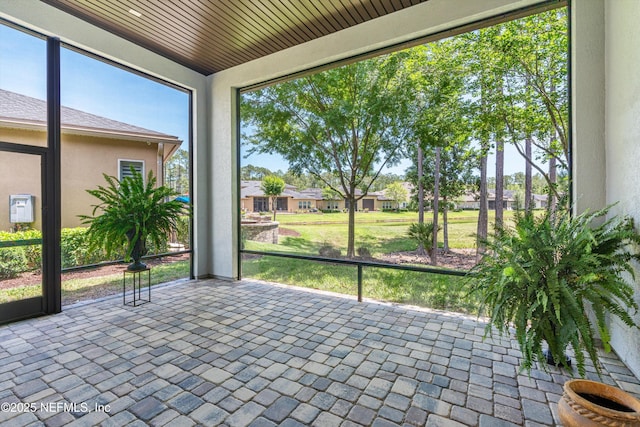 view of unfurnished sunroom
