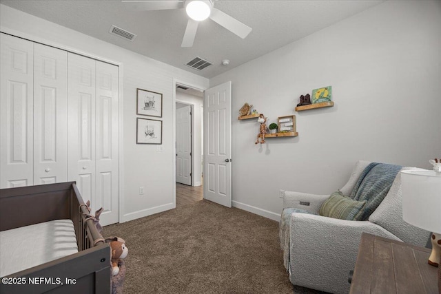 77 Palisade Dr, Saint Augustine, FL 32092 - carpeted bedroom featuring baseboards, a closet, and visible vents
