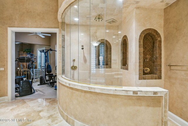 108 Harbourmaster Ct, Ponte Vedra Beach, FL 32082 - full bath with a walk in shower and a ceiling fan