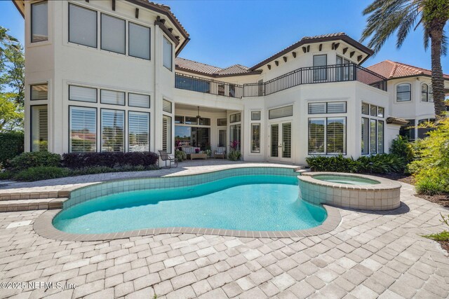 108 Harbourmaster Ct, Ponte Vedra Beach, FL 32082 - view of swimming pool with a patio area and a pool with connected hot tub