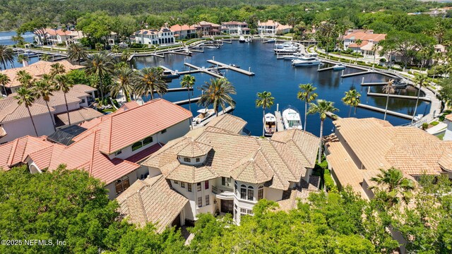108 Harbourmaster Ct, Ponte Vedra Beach, FL 32082 - aerial perspective of suburban area with a large body of water and numerous boat docks