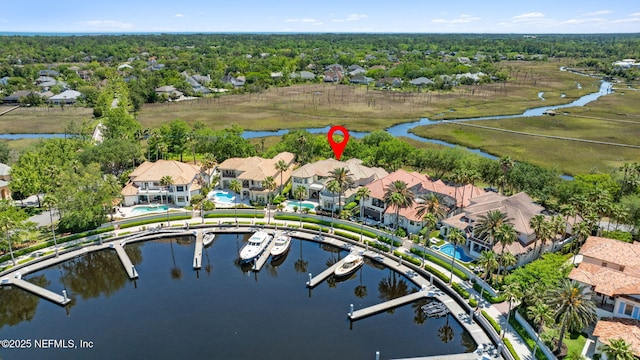 108 Harbourmaster Ct, Ponte Vedra Beach, FL 32082 - aerial overview of property's location with nearby suburban area and a large body of water