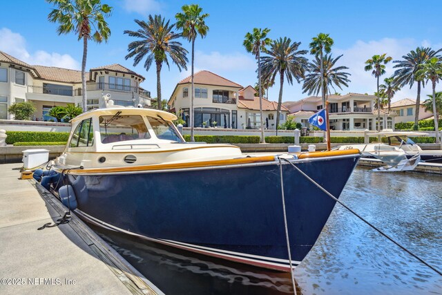 108 Harbourmaster Ct, Ponte Vedra Beach, FL 32082 - view of swimming pool with a residential view, a boat dock, and a water view