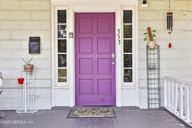 view of doorway to property