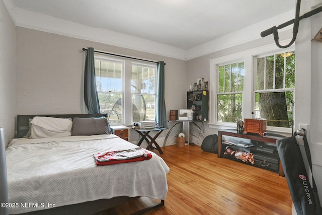 bedroom with wood finished floors