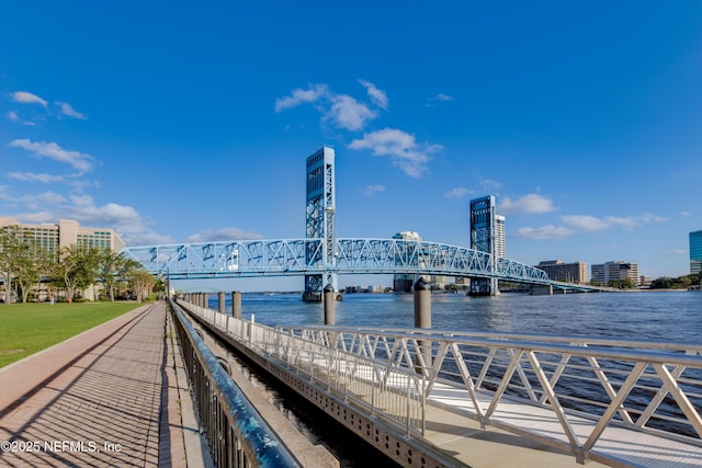 view of community featuring a water view