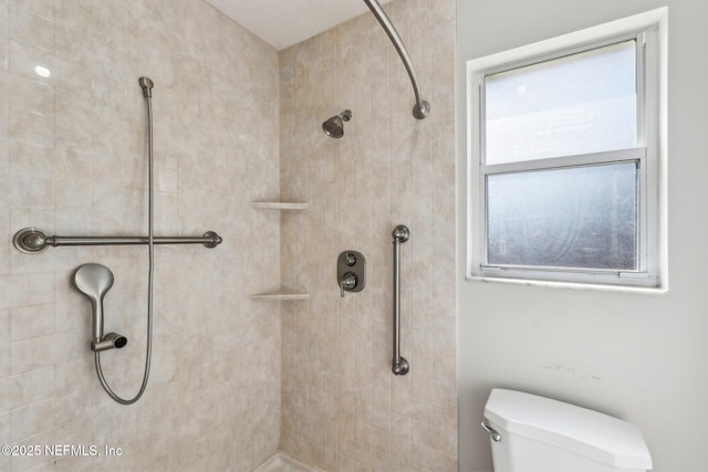 6085 Bermuda Dr, Fleming Island, FL 32003 - bathroom featuring a tile shower and toilet