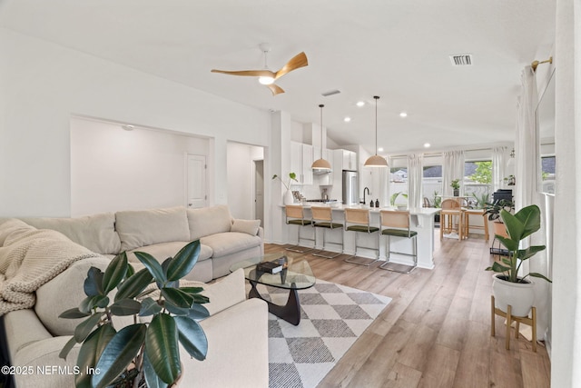 80 Boulder Ln, Saint Johns, FL 32259 - living area featuring light wood-style floors, recessed lighting, and ceiling fan