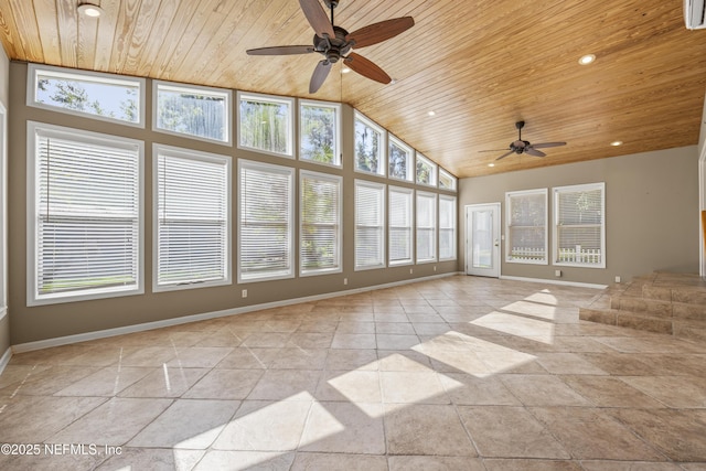 unfurnished sunroom featuring plenty of natural light