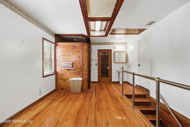 6878 Lenox Ave, Jacksonville, FL 32205 - spare room with baseboards, visible vents, and light wood-style flooring