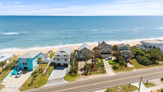 3365 N Ocean Shore Blvd, Flagler Beach, FL 32136 - bird's eye view with a water view, a residential view, and a view of the beach