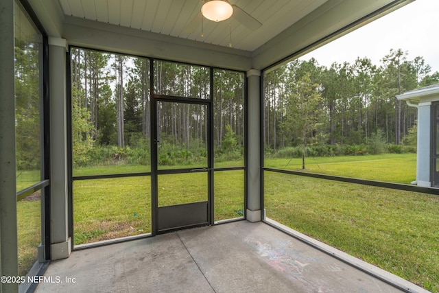 10318 Benson Lake Dr, Jacksonville, FL 32222 - unfurnished sunroom with a ceiling fan and healthy amount of natural light