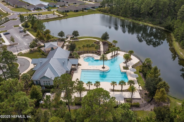 10318 Benson Lake Dr, Jacksonville, FL 32222 - bird's eye view of a pool area and a large body of water