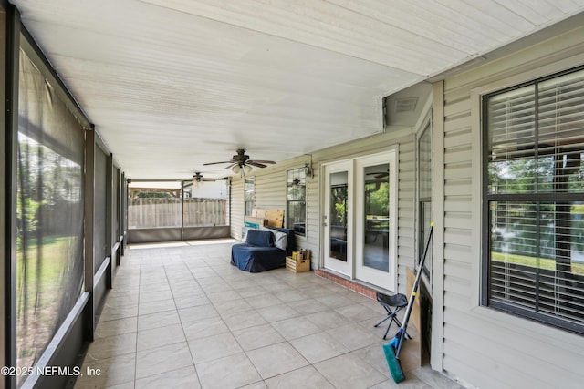 400 Harvest Bend Dr, Fleming Island, FL 32003 - unfurnished sunroom featuring ceiling fan