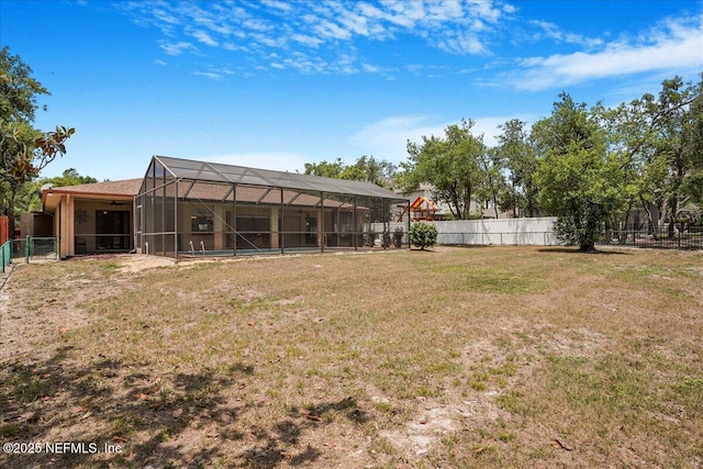 5088 Merrifield Ct, Spring Hill, FL 34608 - view of yard with a lanai and a fenced backyard