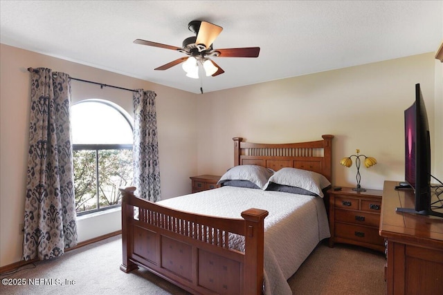 5088 Merrifield Ct, Spring Hill, FL 34608 - bedroom with baseboards, ceiling fan, and light colored carpet