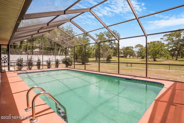 5088 Merrifield Ct, Spring Hill, FL 34608 - pool featuring a lawn and a lanai