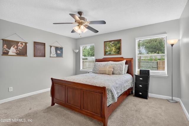 2599 Sandy Hollow Dr, Middleburg, FL 32068 - bedroom with light carpet, a textured ceiling, and a ceiling fan
