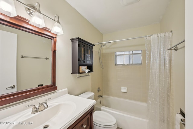 369 Altara Dr, Saint Augustine, FL 32086 - full bathroom with toilet, vanity, and shower / bath combination with curtain