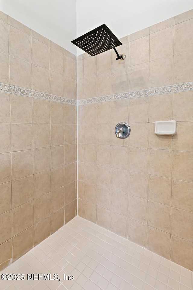 bathroom with tiled shower