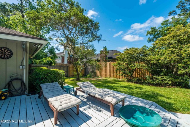 11136 River Creek Dr W, Jacksonville, FL 32223 - wooden deck featuring outdoor lounge area
