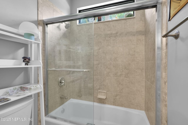 521 S Bridge Creek Dr, Saint Johns, FL 32259 - bathroom featuring bath / shower combo with glass door and toilet
