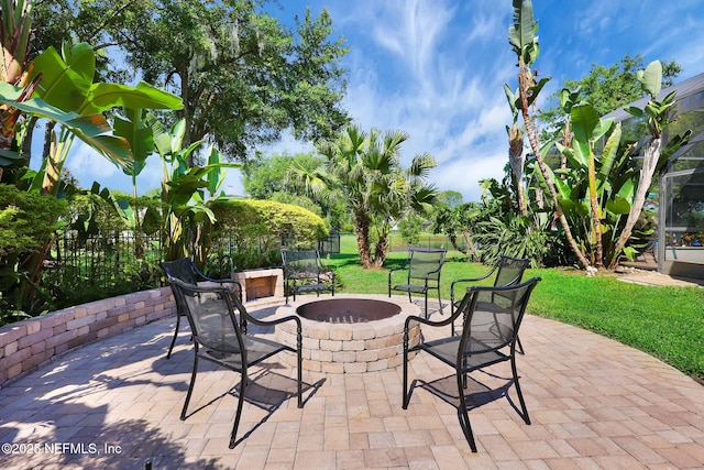 521 S Bridge Creek Dr, Saint Johns, FL 32259 - view of patio / terrace featuring an outdoor fire pit