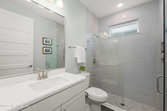 55 Rainbow Trout Ln, Ponte Vedra, FL 32081 - bathroom with a stall shower, toilet, and vanity
