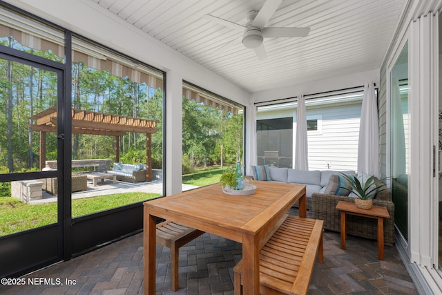 55 Rainbow Trout Ln, Ponte Vedra, FL 32081 - sunroom / solarium with outdoor lounge area and ceiling fan