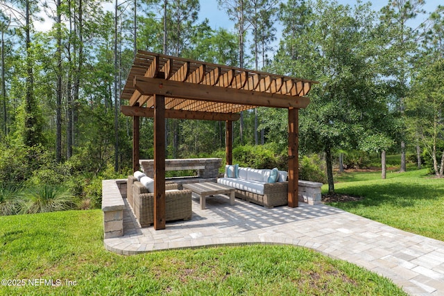 55 Rainbow Trout Ln, Ponte Vedra, FL 32081 - view of patio with an outdoor living space and a pergola