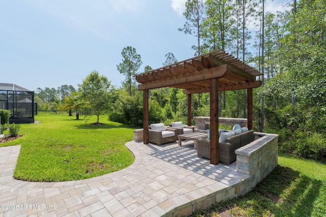 55 Rainbow Trout Ln, Ponte Vedra, FL 32081 - view of patio featuring a pergola and outdoor lounge area