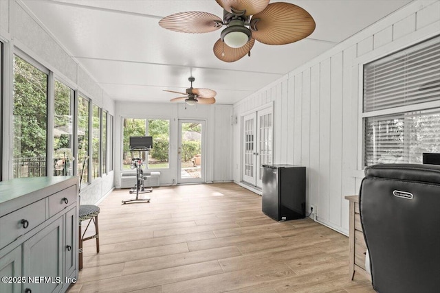 7372 Secret Woods Dr, Jacksonville, FL 32216 - sunroom featuring french doors and wood finished floors