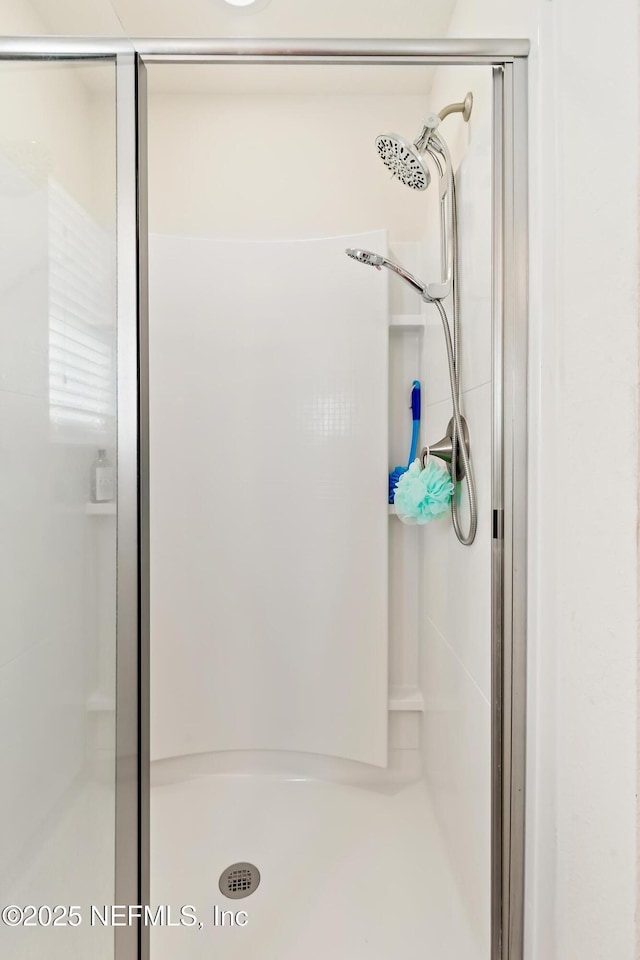bathroom featuring a shower stall