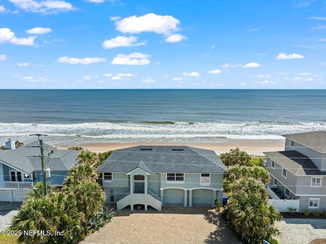 water view featuring a beach view