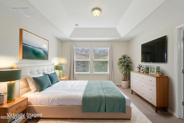 53 Nelson Ln, Saint Johns, FL 32259 - bedroom featuring baseboards, a raised ceiling, visible vents, and light colored carpet