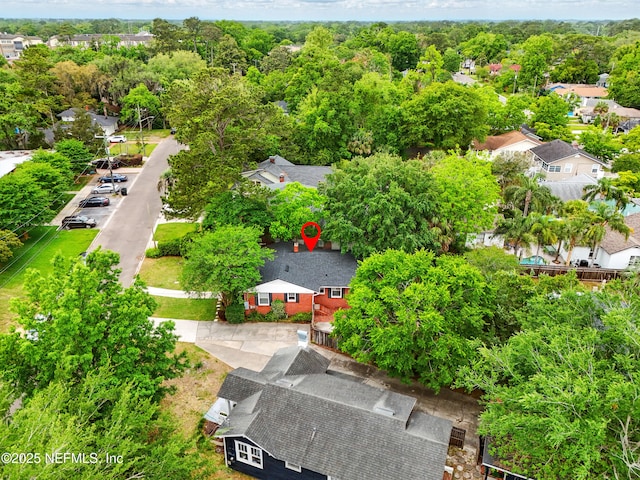 drone / aerial view with a residential view