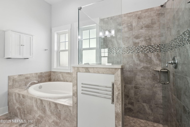 1553 Coastal Oaks Cir, Fernandina Beach, FL 32034 - full bathroom with a shower stall and a garden tub