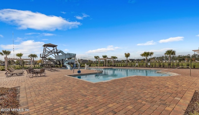 4323 Warm Springs Way, Middleburg, FL 32068 - community pool featuring a pergola, a patio area, and fence