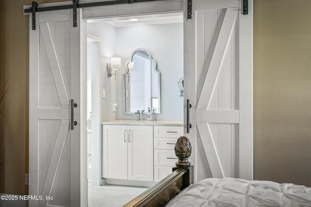 interior space with vanity