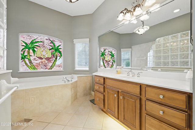 1304 Hideaway Dr S, Saint Johns, FL 32259 - full bath featuring tile patterned flooring, vanity, and a bath