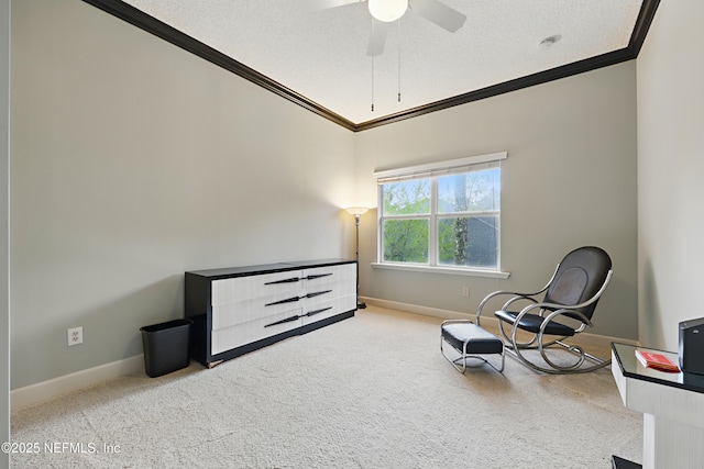 1304 Hideaway Dr S, Saint Johns, FL 32259 - unfurnished room featuring ornamental molding, carpet flooring, a ceiling fan, and a textured ceiling