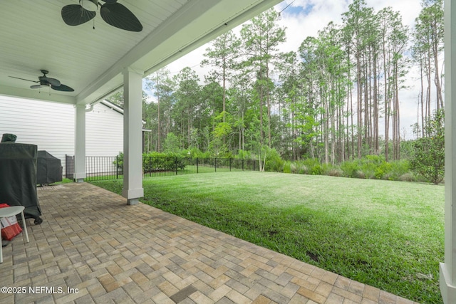 201 Bridgeton St, Saint Johns, FL 32259 - view of patio featuring fence and a ceiling fan
